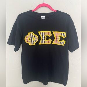 PHI SIGMA SIGMA Burberry pattern lettered t-shirt